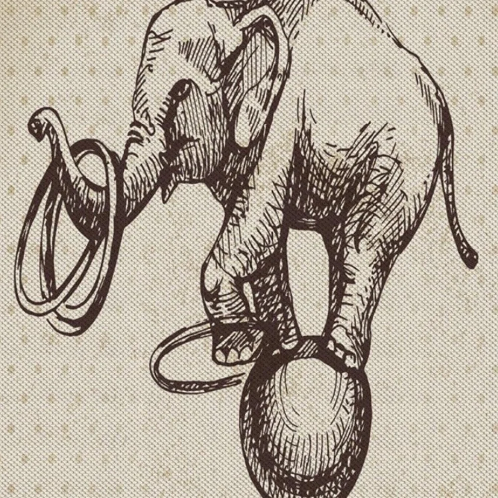 Vintage wall tapestry Dancing Elephant Circus Vintage Backdrop,8 x 5,